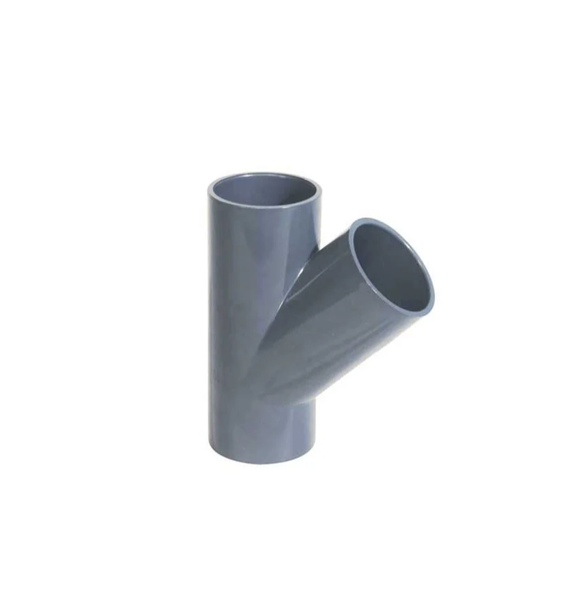 UH-PVC 45° PN16 Yapıştırma Muflu Te (Çatal)