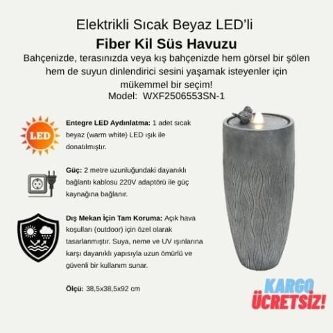 Güneş Enerjili & Uzaktan Kumandalı LED Işıklı Süs Havuzu | WXF2506553SN-1