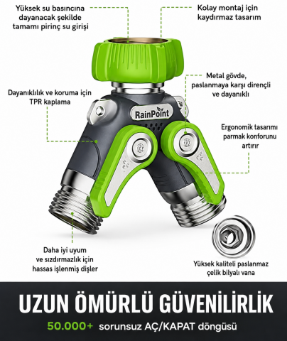 RainPoint DZ01 Musluk Ağzı Çoğaltıcı (Pirinç)