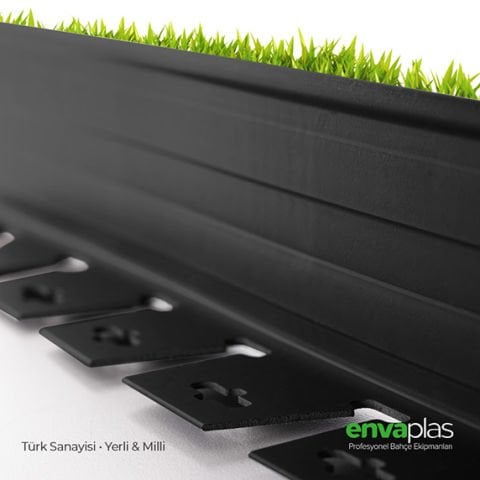 MODULBOX Çim Sınırlayıcı Siyah Renk 25 MT Esnek
