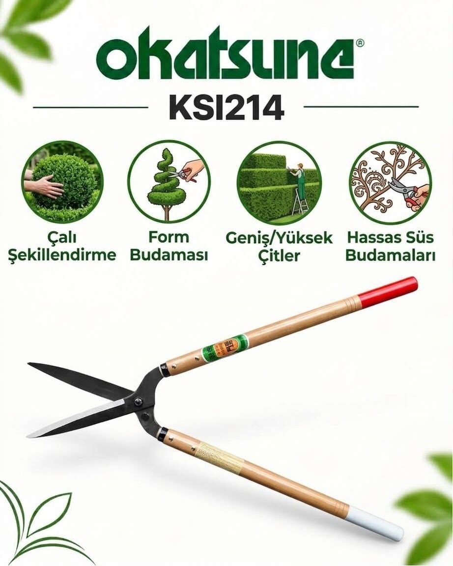 OKATSUNE KST214 - Geniş Boyunlu Çit Ve Çalı Budama Makası