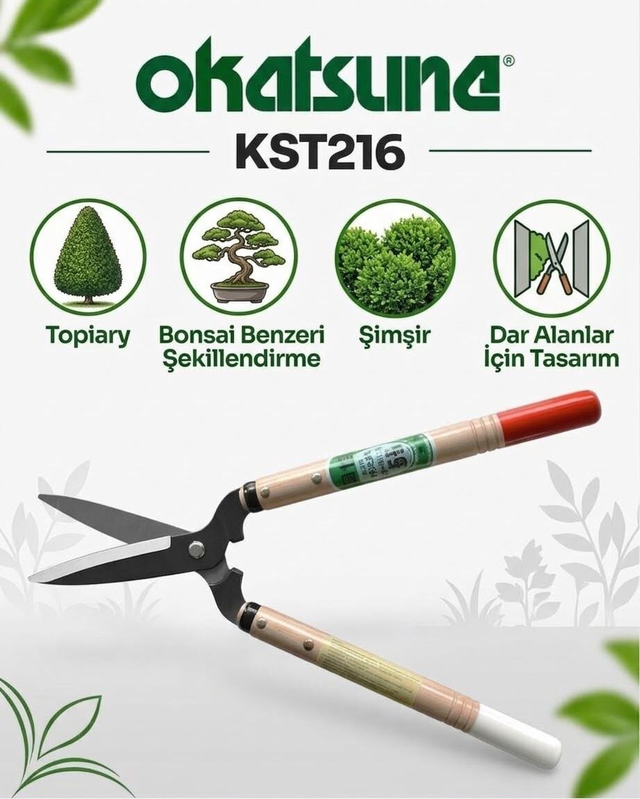 OKATSUNE KST216  - Kompakt Çit Ve Çalı Budama Makası