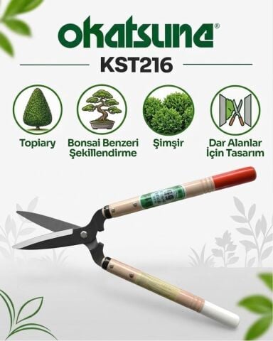 OKATSUNE KST216  - Kompakt Çit Ve Çalı Budama Makası
