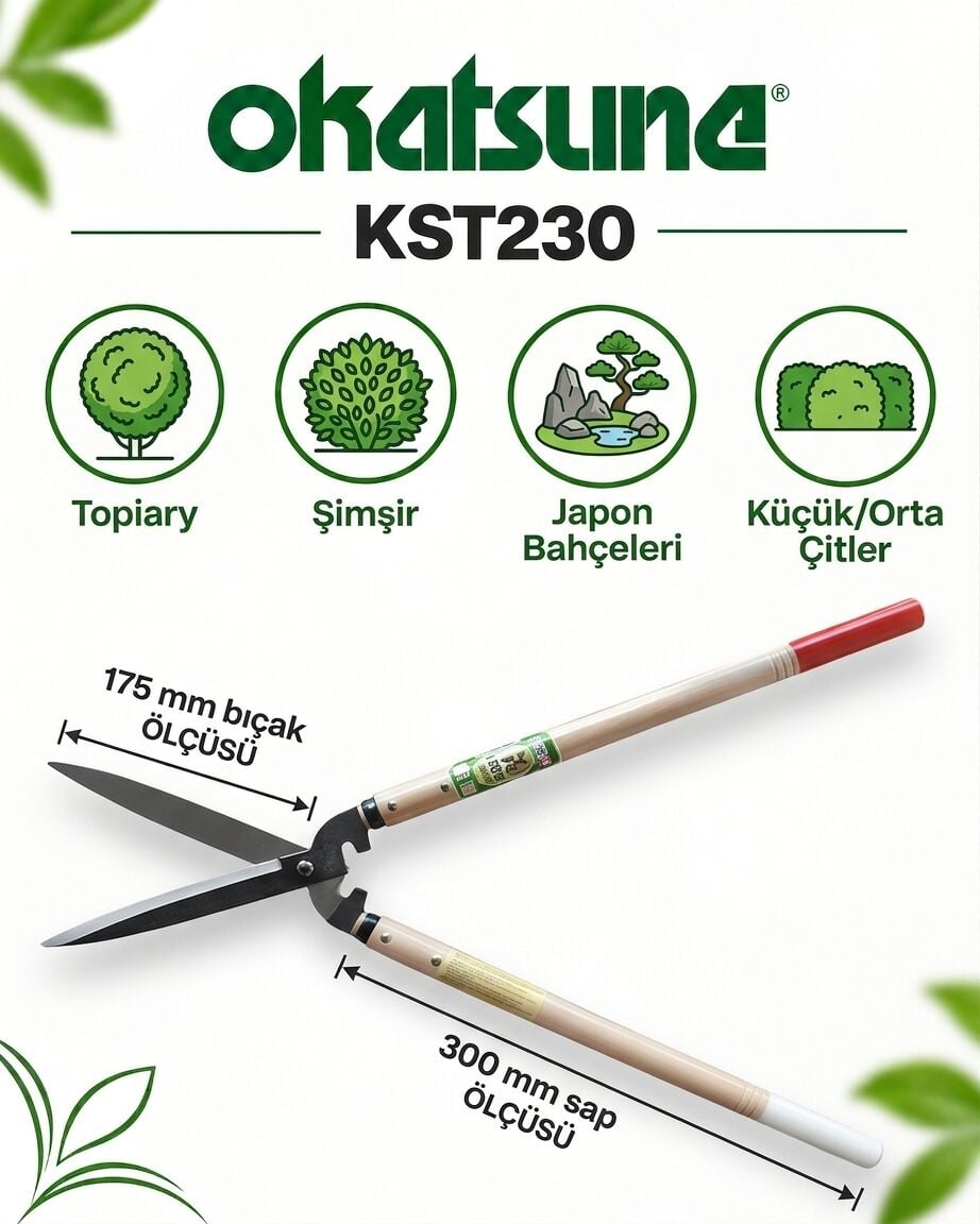 OKATSUNE KST230 - Uzun Saplı Çit Ve Çalı Budama Makası