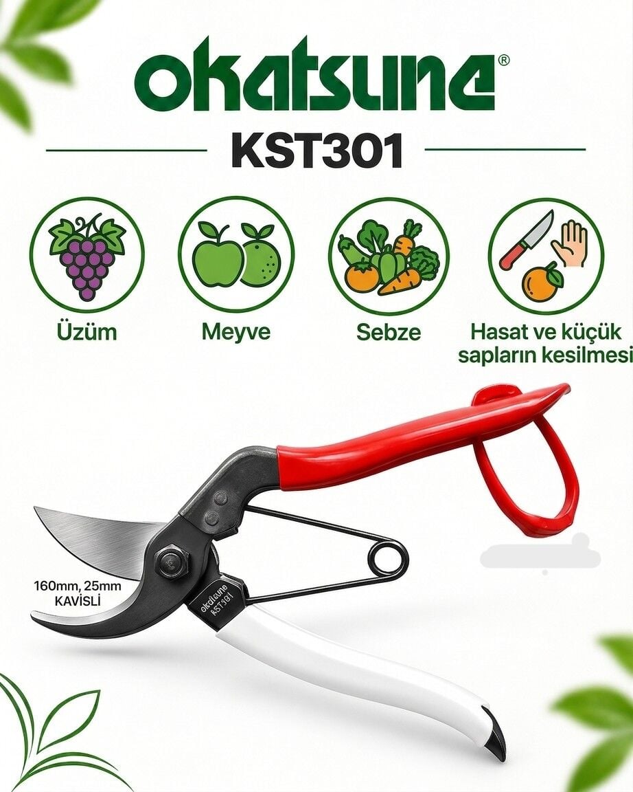 OKATSUNE KST301 - Hasat Makası – 25 Mm Kavisli Bıçak