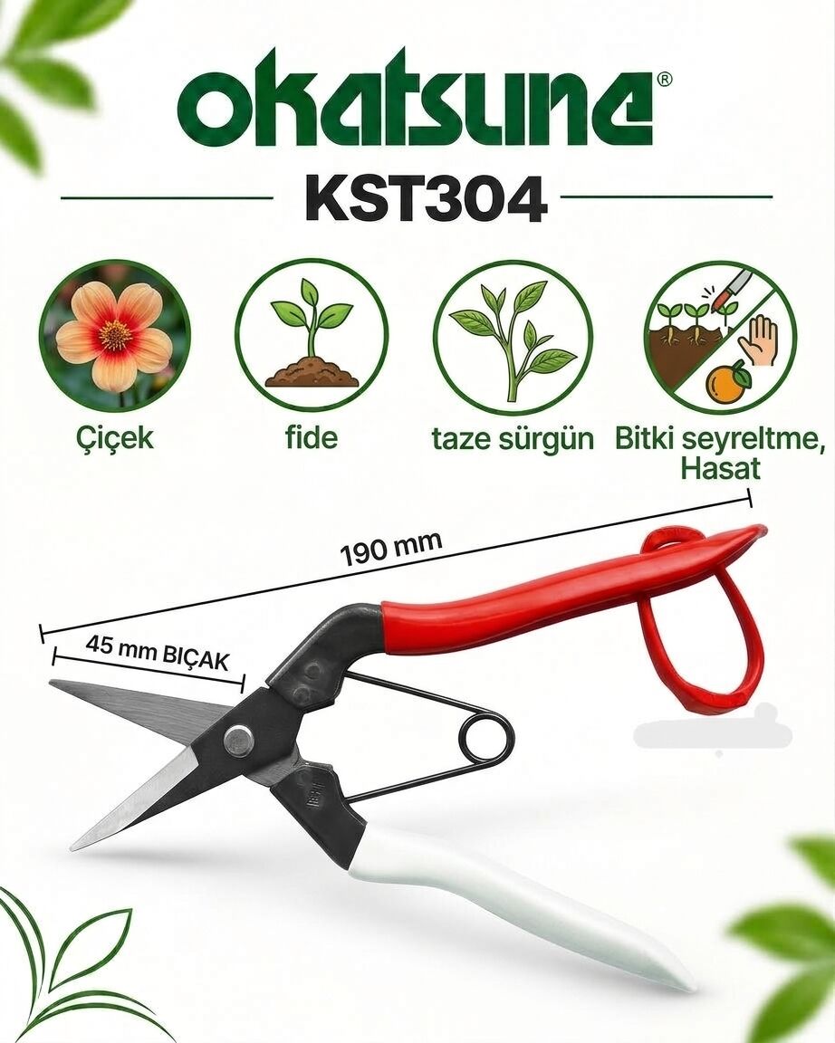 OKATSUNE KST304 - Çiçek ve Hassas Budama Makası