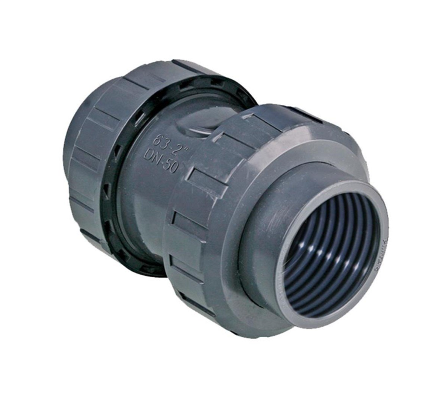 U-PVC Tek Taraf İçten Dişli Yaylı Çekvalf