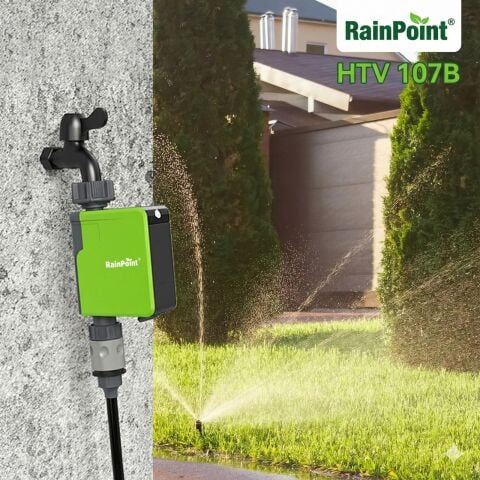 RainPoint HTV107B Mini Dijital 1-Çıkışlı Bluetooth®'lu Kablosuz Hortum Su Zamanlayıcısı