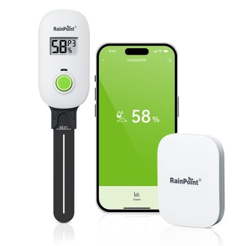 RainPoint HCS026FRF Akıllı Wi-Fi Toprak Nem Sensörü Küçük + HWG023WBRF Mini Box Hub