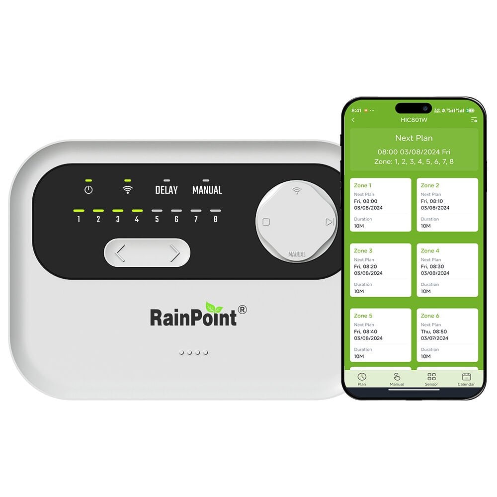 RainPoint  HIC801W  8 İSTASYON + WİFİ ELEKTRİKLİ KONTROL CİHAZI