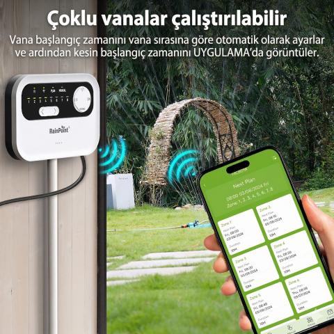 RainPoint  HIC801W  8 İSTASYON + WİFİ ELEKTRİKLİ KONTROL CİHAZI