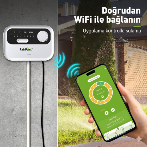 RainPoint  HIC801W  8 İSTASYON + WİFİ ELEKTRİKLİ KONTROL CİHAZI
