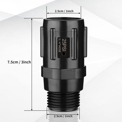 BASINÇ REGÜLATÖRÜ 3/4'' ERKEK-DİŞİ 1.7 BAR SİYAH