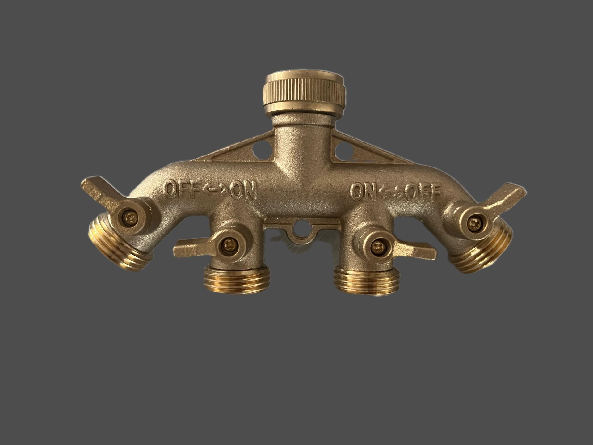 PREMIUM PİRİNÇ MUSLUK 1/4''  4 ÇIKIŞLI