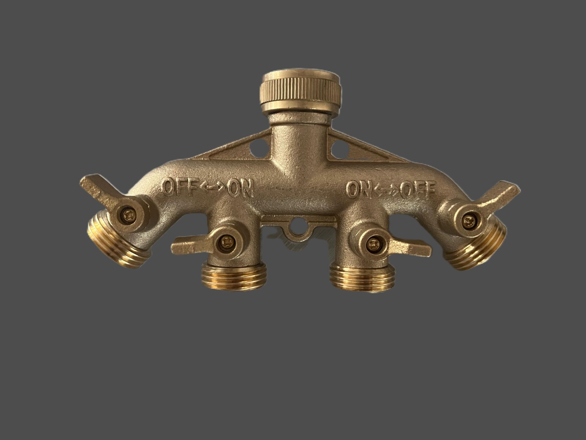 PREMIUM PİRİNÇ MUSLUK 1/4''  4 ÇIKIŞLI