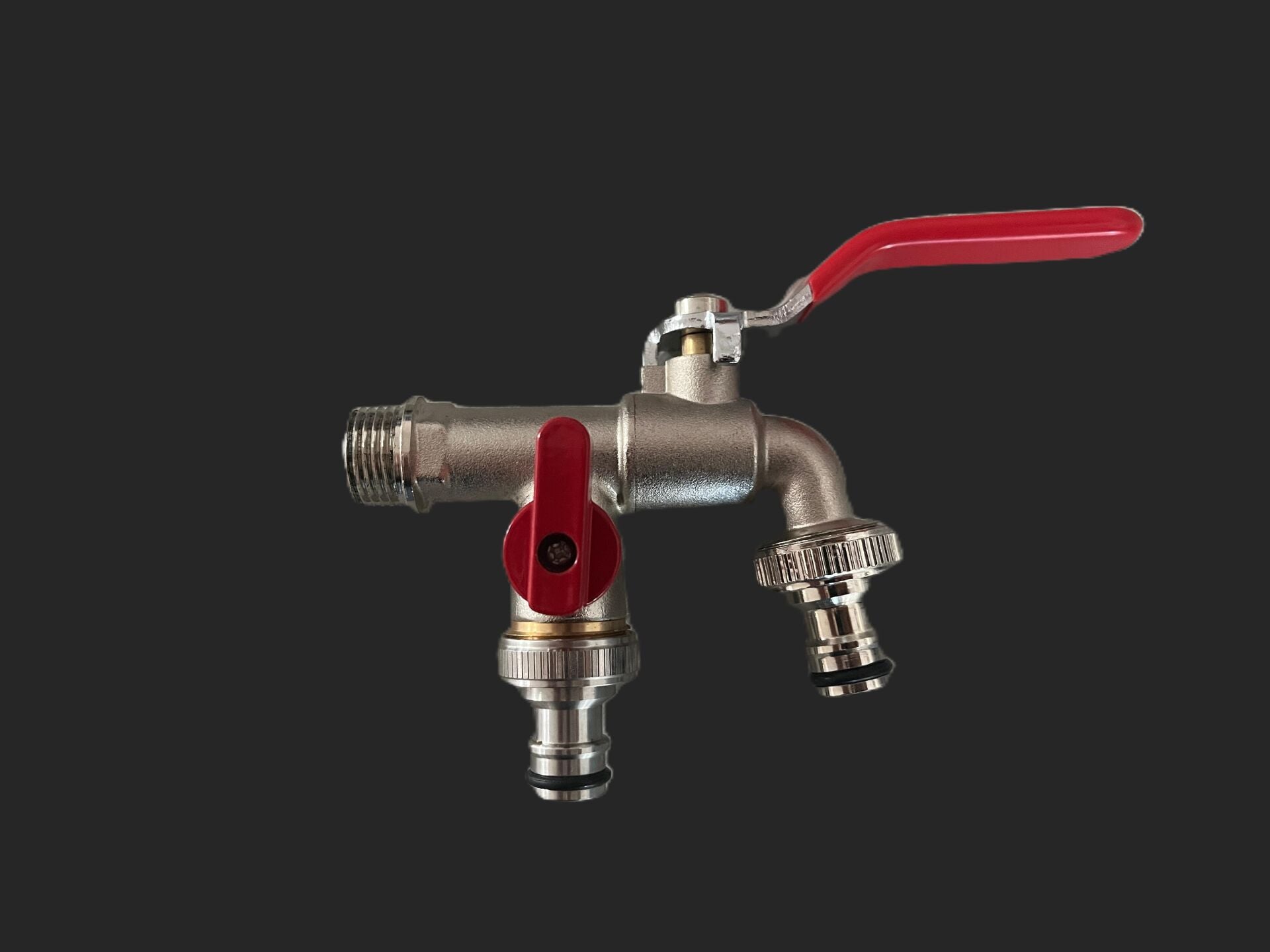 PREMIUM PİRİNÇ MUSLUK 1/2''+3/4'' ÇIKIŞ