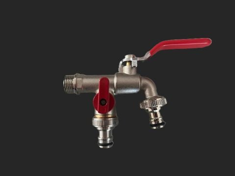 PREMIUM PİRİNÇ MUSLUK 1/2''+3/4'' ÇIKIŞ