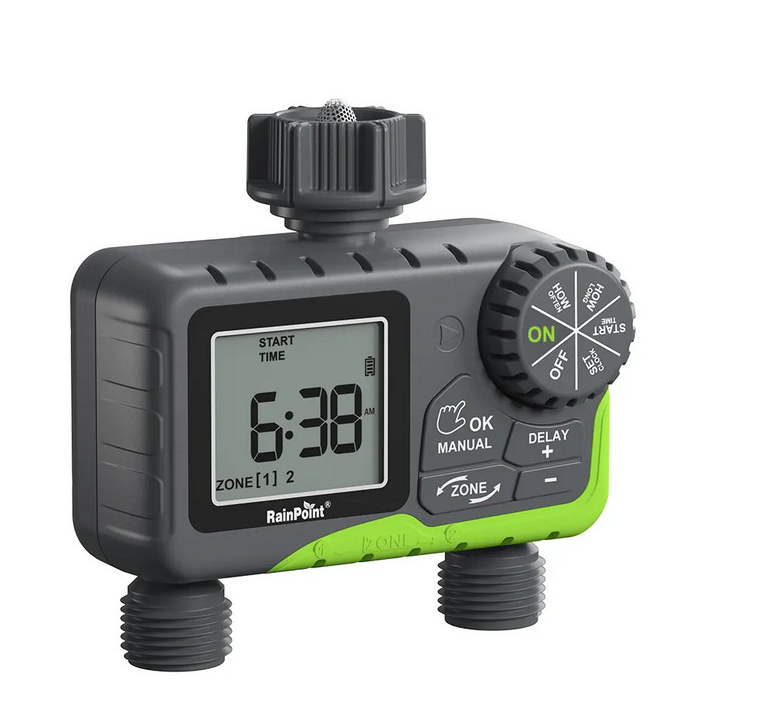 RainPoint ITV205 Mini Dijital 2-Çıkışlı Hortum Su Zamanlayıcısı