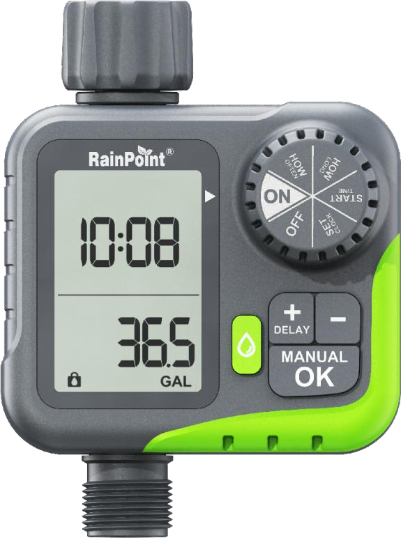 RainPoint ITV117 Mini Dijital 1 Çıkışlı Debimetreli Manuel Hortum Su Zamanlayıcısı