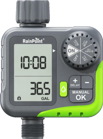 RainPoint ITV117 Mini Dijital 1 Çıkışlı Debimetreli Manuel Hortum Su Zamanlayıcısı