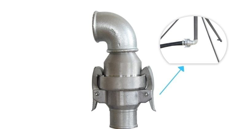 Yüzüak 1.5'' HIZLI SÖKTAK DİRSEKLİ 2'' HORTUM TİPLİ (1.5'' Pro Eco Sehpa Uyumlu)